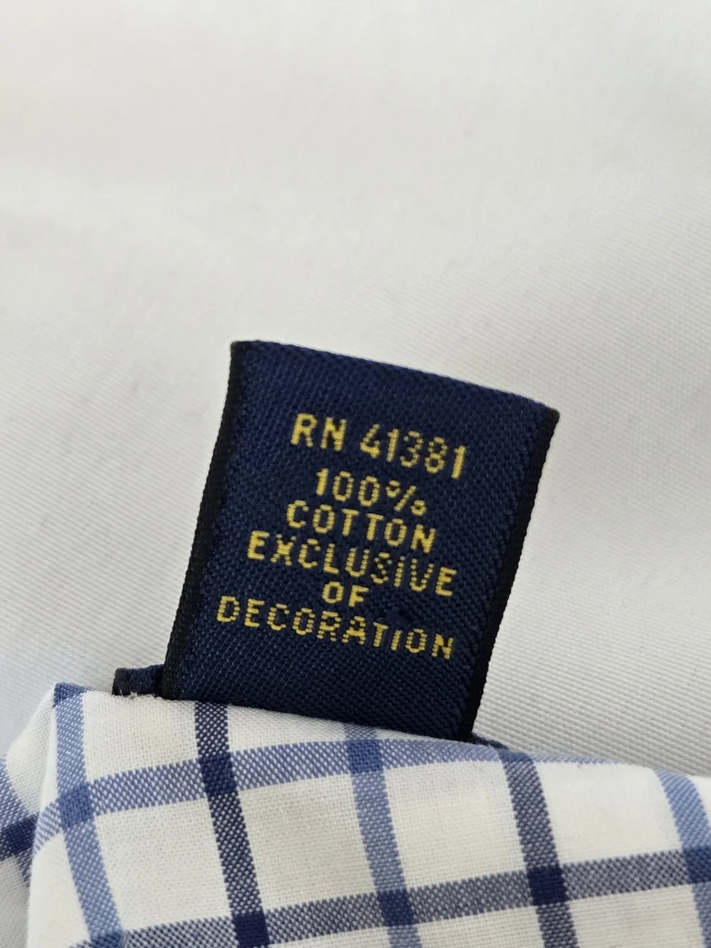 Polo Ralph Lauren White Shirt with Navy Windowpane Check